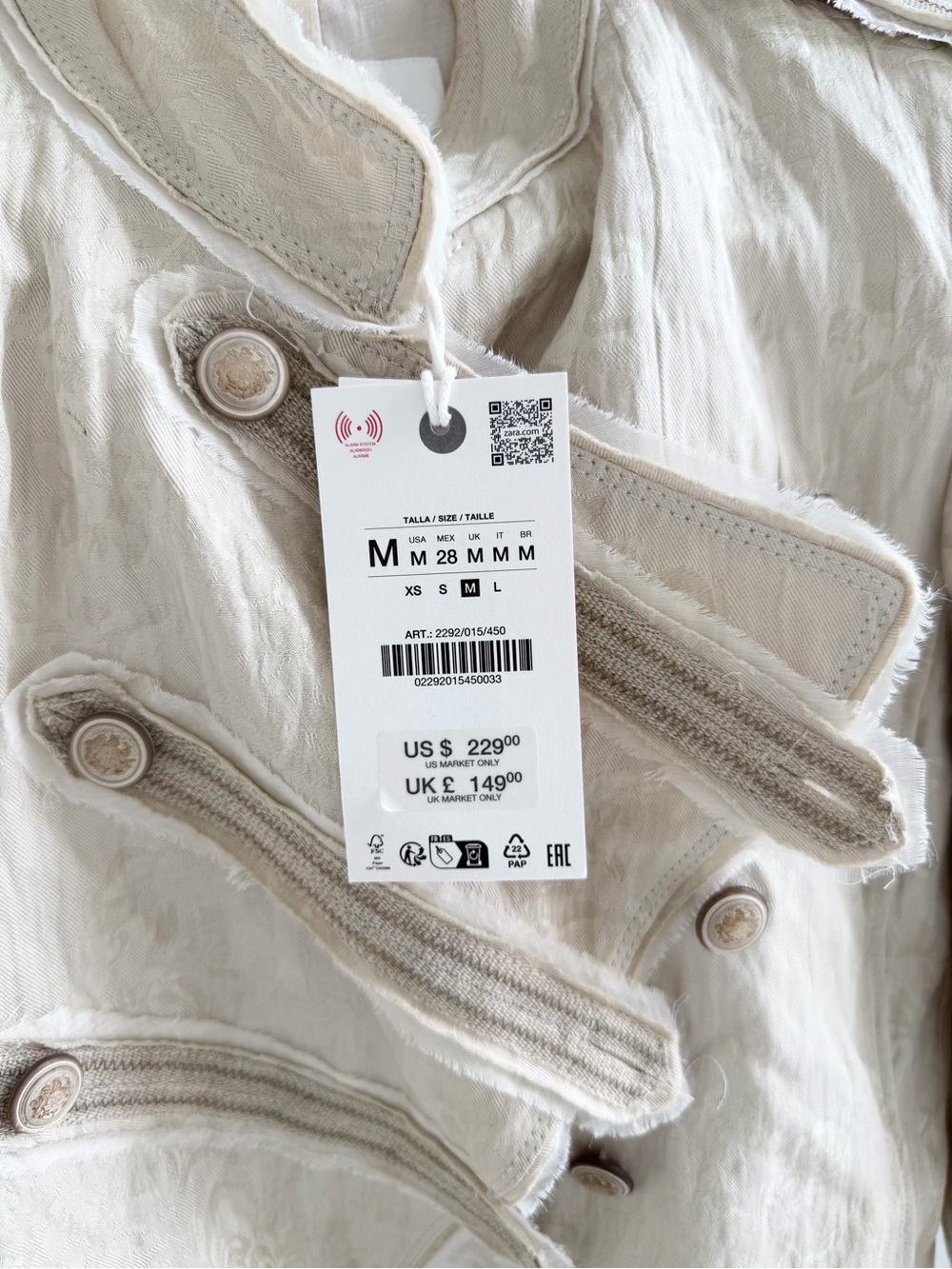 Ivory Military-Style Embroidered Jacket - Picture 6 of 11